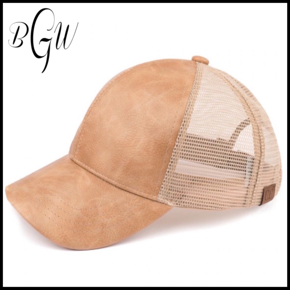 🍂🆕🎉HP🎉Faux Distressed Leather Mesh Cap - Picture 2 of 3